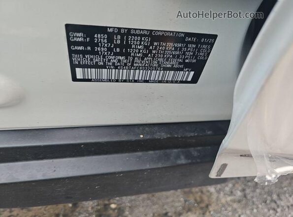 4S4BTAFC8S3205764 2025 SUBARU OUTBACK  