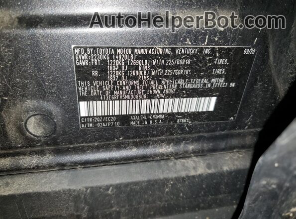 4T3E6RFV5MU008608 2021 TOYOTA RAV4 Gray Vista interior de 360 grados