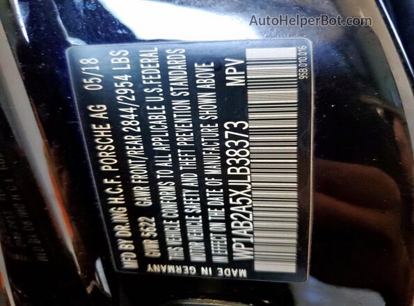 WP1AB2A5XJLB38373 2018 PORSCHE MACAN Черный Панорамный вид салона 360°