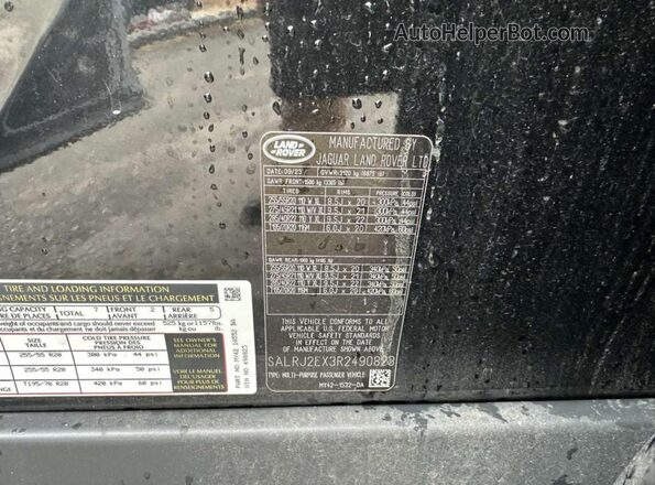 SALRJ2EX3R2490823 2024 LAND ROVER DISCOVERY Black Widok wnętrza z tyłu