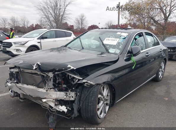 55SWF4KB8JU257360 2018 MERCEDES-BENZ C-CLASS Черный Передняя левая четверть