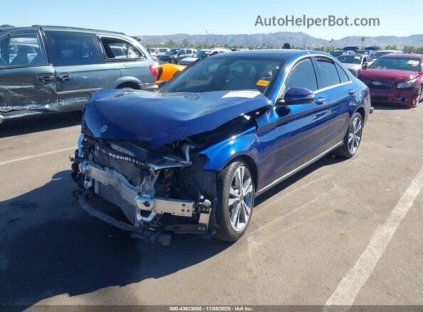 55SWF8DB2KU299626 2019 MERCEDES-BENZ C-CLASS Blue წინა მარცხენა ხედი სამი მეოთხედიდან