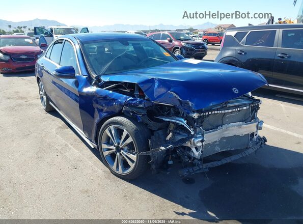 55SWF8DB2KU299626 2019 MERCEDES-BENZ C-CLASS Blue წინა ხედი