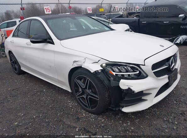 55SWF8EB4KU304713 2019 MERCEDES-BENZ C-CLASS White Delantero derecho