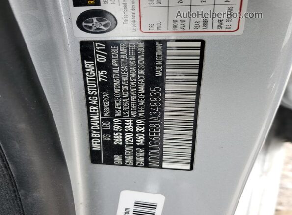 WDDUG6EB8JA348835 2018 MERCEDES-BENZ S-CLASS Silver Widok naklejki z numerem VIN