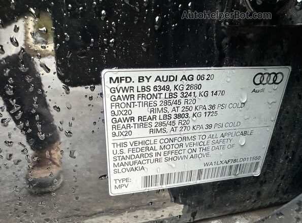 WA1LXAF78LD011550 2020 AUDI Q7 Черный Вид задней части салона
