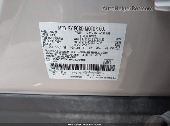 5LM5J7XC3RGL03086 2024 LINCOLN AVIATOR Желто-коричневый Вид подкапотного пространства