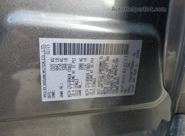 5N1BT3BA5SC822233 2025 NISSAN ROGUE Серый Вид наклейки с VIN-кодом