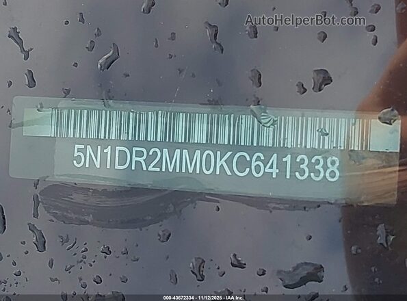 5N1DR2MM0KC641338 2019 NISSAN PATHFINDER Серый Вид подкапотного пространства