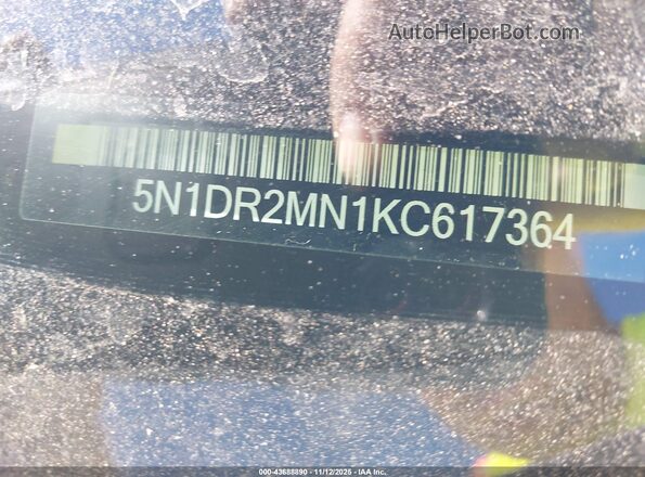 5N1DR2MN1KC617364 2019 NISSAN PATHFINDER Серый 