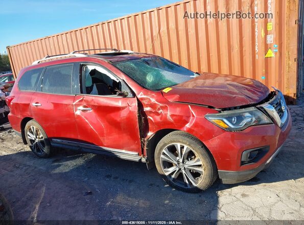 5N1DR2MN8HC637846 2017 NISSAN PATHFINDER Burgundy Instrument cluster view