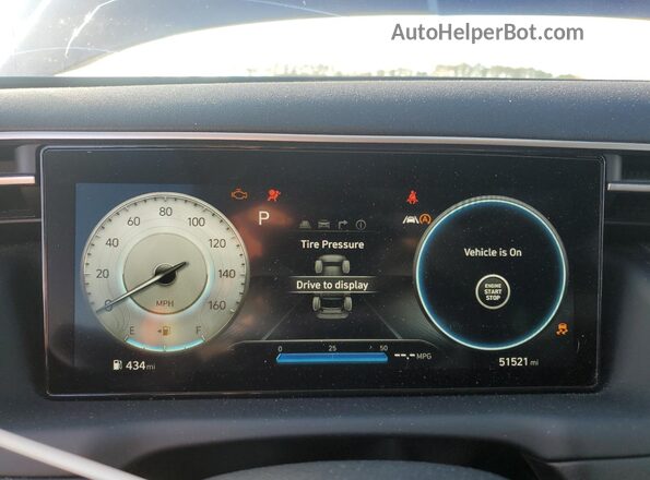 5NMJE3AEXNH094638 2022 HYUNDAI TUCSON Синий Вид щитка приборов