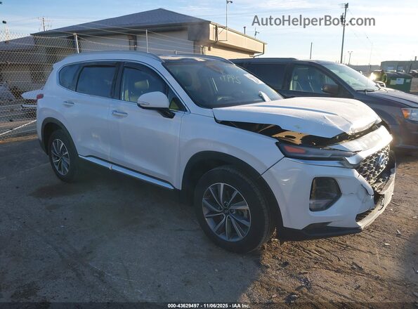 5NMS5CAD0KH059470 2019 HYUNDAI SANTA FE Белый Передняя правая четверть