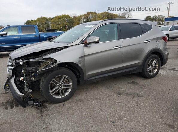 5NMZUDLB0JH098108 2018 HYUNDAI SANTA Серый Передняя левая четверть
