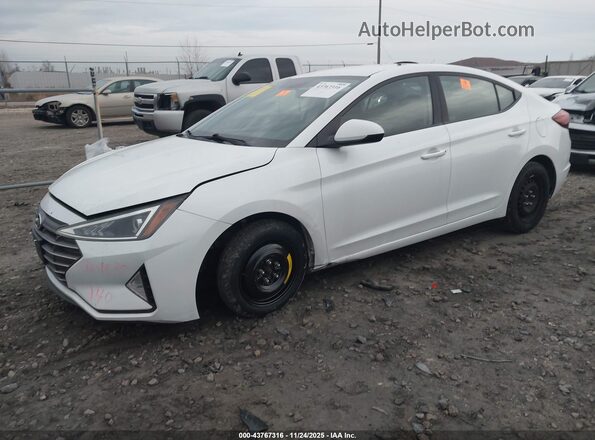 5NPD74LF2KH480858 2019 HYUNDAI ELANTRA White Առջևի ձախ երեք քառորդ տեսարան