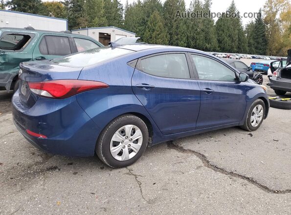 5NPDH4AE1GH707293 2016 HYUNDAI ELANTRA Синий Задняя правая четверть
