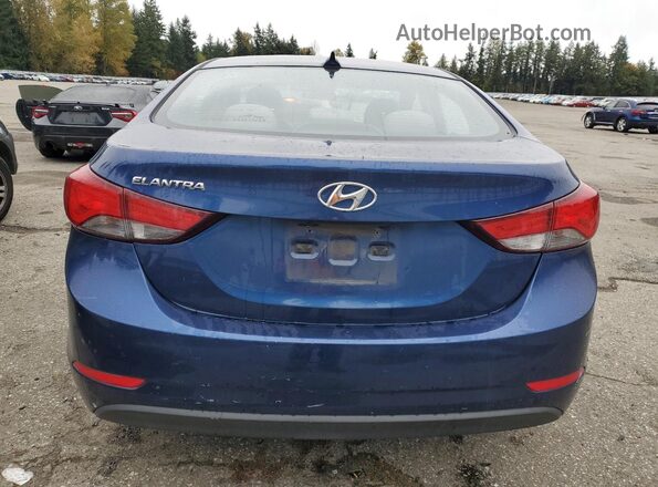 5NPDH4AE1GH707293 2016 HYUNDAI ELANTRA Синий Вид сзади