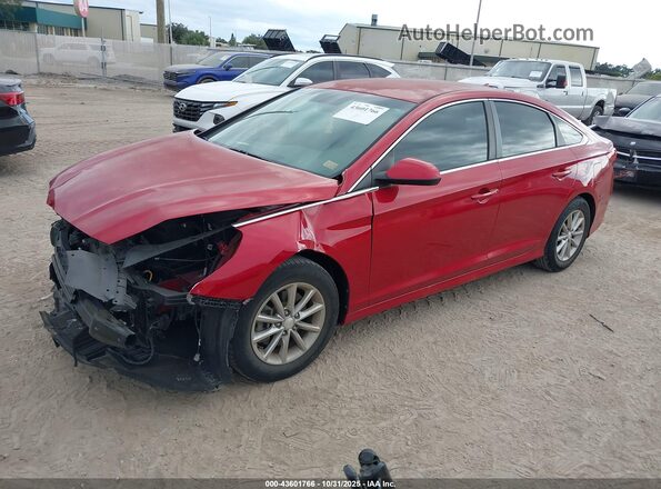 5NPE24AF5JH612287 2018 HYUNDAI SONATA Красный Передняя левая четверть