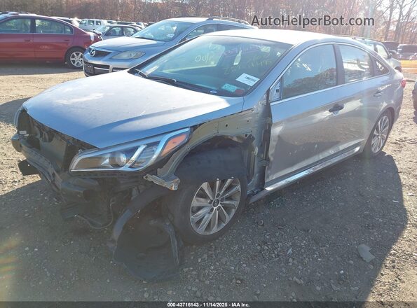 5NPE34AF7HH556196 2017 HYUNDAI SONATA Серый Передняя левая четверть