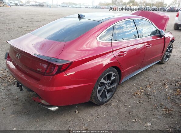 5NPEJ4J27MH072610 2021 HYUNDAI SONATA Red Trasero derecho