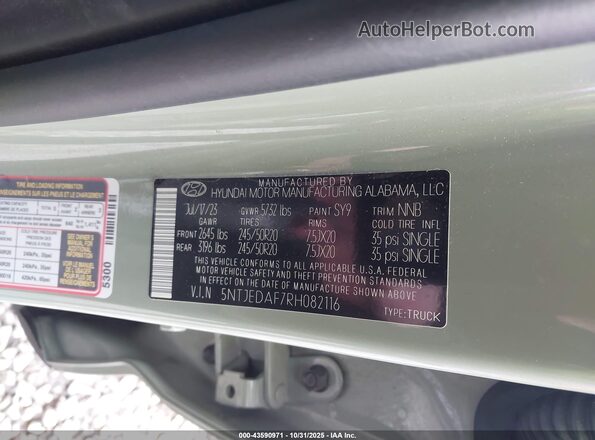5NTJEDAF7RH082116 2024 HYUNDAI SANTA CRUZ Green Engine compartment view