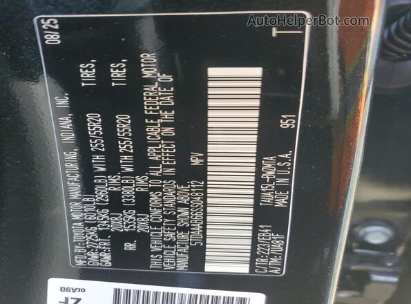 5TDAAAB66SS048112 2025 LEXUS TX Black VIN կոդի պիտակի տեսք
