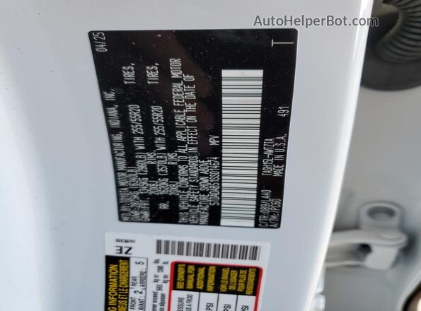 5TDADAB51SS014674 2025 TOYOTA LIMITED White Вид наклейки з VIN-кодом