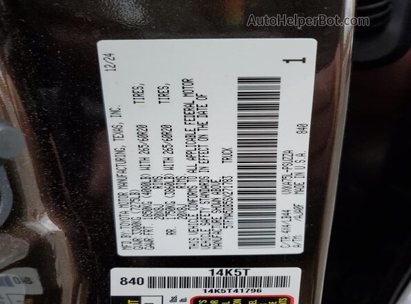 5TFMA5DB5SX271783 2025 TOYOTA TUNDRA Brown Engine compartment view