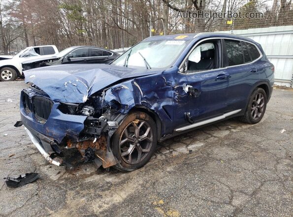 5UX43DP06P9P39691 2023 BMW X3 Синий Передняя левая четверть