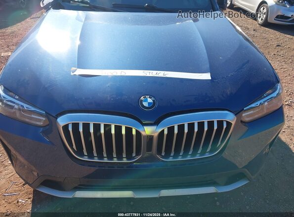 5UX43DP08N9M21200 2022 BMW X3 Синий Вид сзади