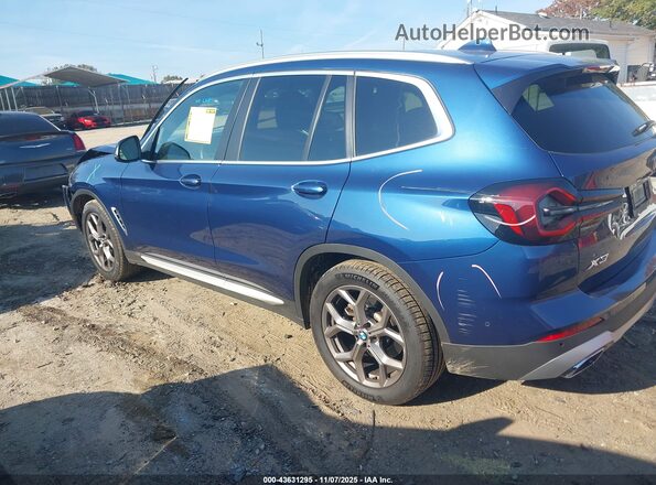 5UX43DP08R9U64053 2024 BMW X3 Blue Trasero izquierdo