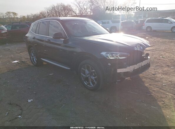 5UX53DP01P9R33873 2023 BMW X3 Black Передня права чверть