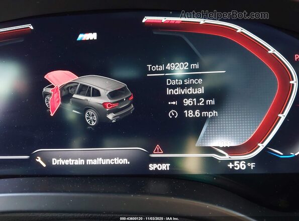 5UX83DP09N9L00032 2022 BMW X3 Pewter Вид задніх сидінь