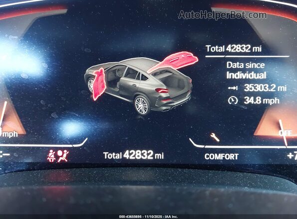 5UXCY6C09P9R58739 2023 BMW X6 White Вид задніх сидінь
