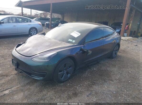 5YJ3E1EB6NF226910 2022 TESLA MODEL 3 Зеленый Передняя левая четверть