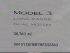 2022 Tesla Model 3 Long Range Dual Motor All-wheel Drive Серый vin: 5YJ3E1EB7NF332363