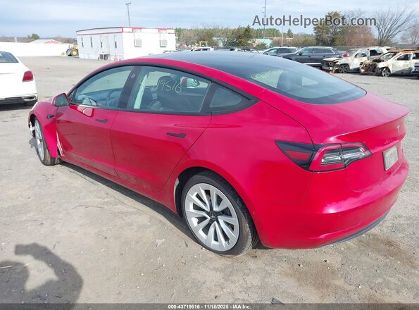 5YJ3E1EB9NF108575 2022 TESLA MODEL 3 Красный Задняя левая четверть
