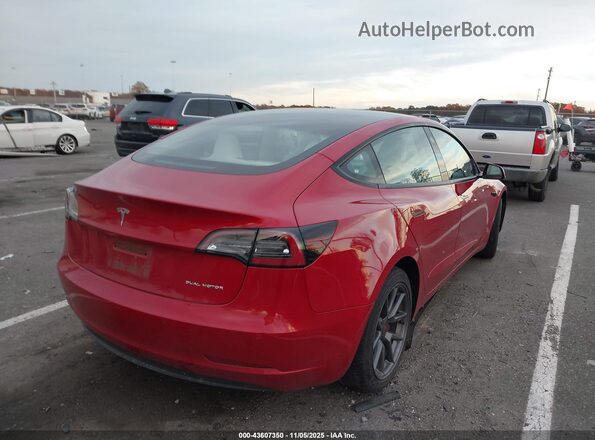 5YJ3E1EB9NF367308 2022 TESLA MODEL 3 Красный Задняя правая четверть