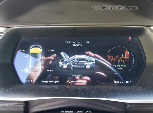 5YJSA1E21HF196002 2017 TESLA MODEL S Серый Вид задних сидений