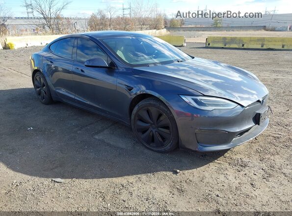 5YJSA1E5XMF440010 2021 TESLA MODEL S Серый Передняя правая четверть