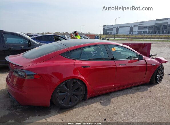 5YJSA1E61MF438378 2021 TESLA MODEL S Красный Вид щитка приборов