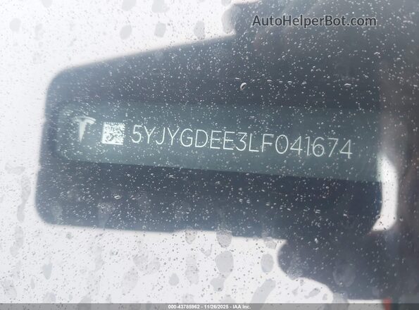 5YJYGDEE3LF041674 2020 TESLA MODEL Y White 