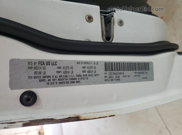 2C3CCAAG0JH308146 2018 CHRYSLER 300 Белый Вид наклейки с VIN-кодом