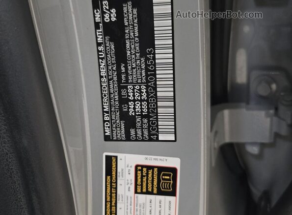 4JGGM2BBXPA016543 2023 MERCEDES-BENZ EQE Серый Вид задней части салона