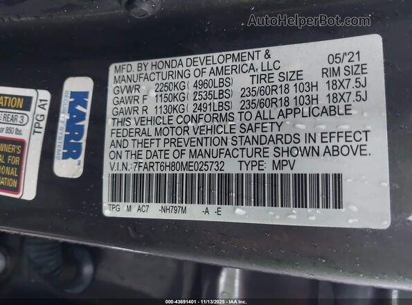 7FART6H80ME025732 2021 HONDA CR-V HYBRID Gray Շարժիչի բաժամունքի տեսք