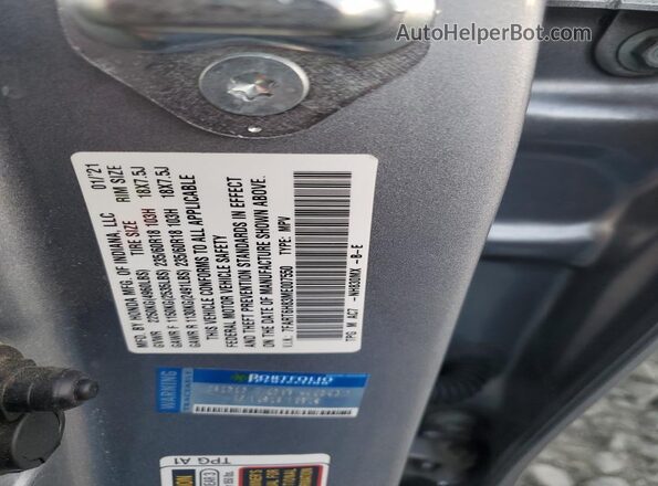 7FART6H83ME007550 2021 HONDA CR-V Silver Vista de la etiqueta del VIN
