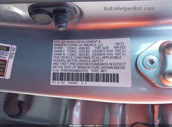 7FART6H9XME037010 2021 HONDA CR-V HYBRID Серебряный Вид подкапотного пространства
