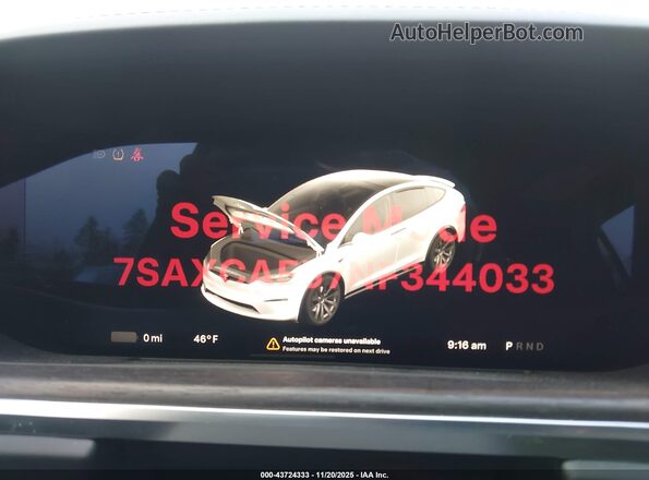 7SAXCAE57NF344033 2022 TESLA MODEL X Белый Вид задних сидений