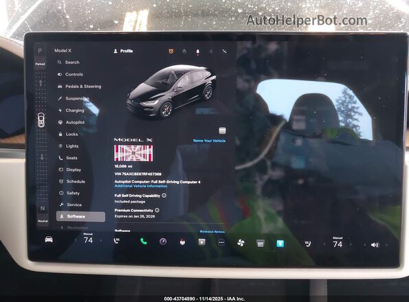 7SAXCBE67RF457369 2024 TESLA MODEL X Черный Вид задних сидений