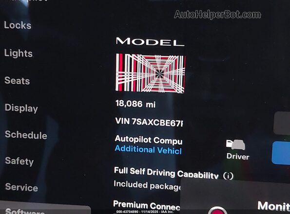 7SAXCBE67RF457369 2024 TESLA MODEL X Черный Панорамный вид салона 360°